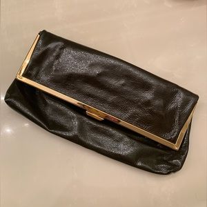 Goldenbleu Patent Leather Clutch with gold detail